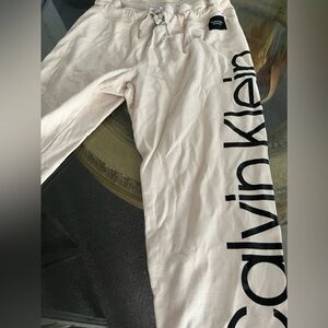 Calvin Klein Beige Leggings with Black Logo